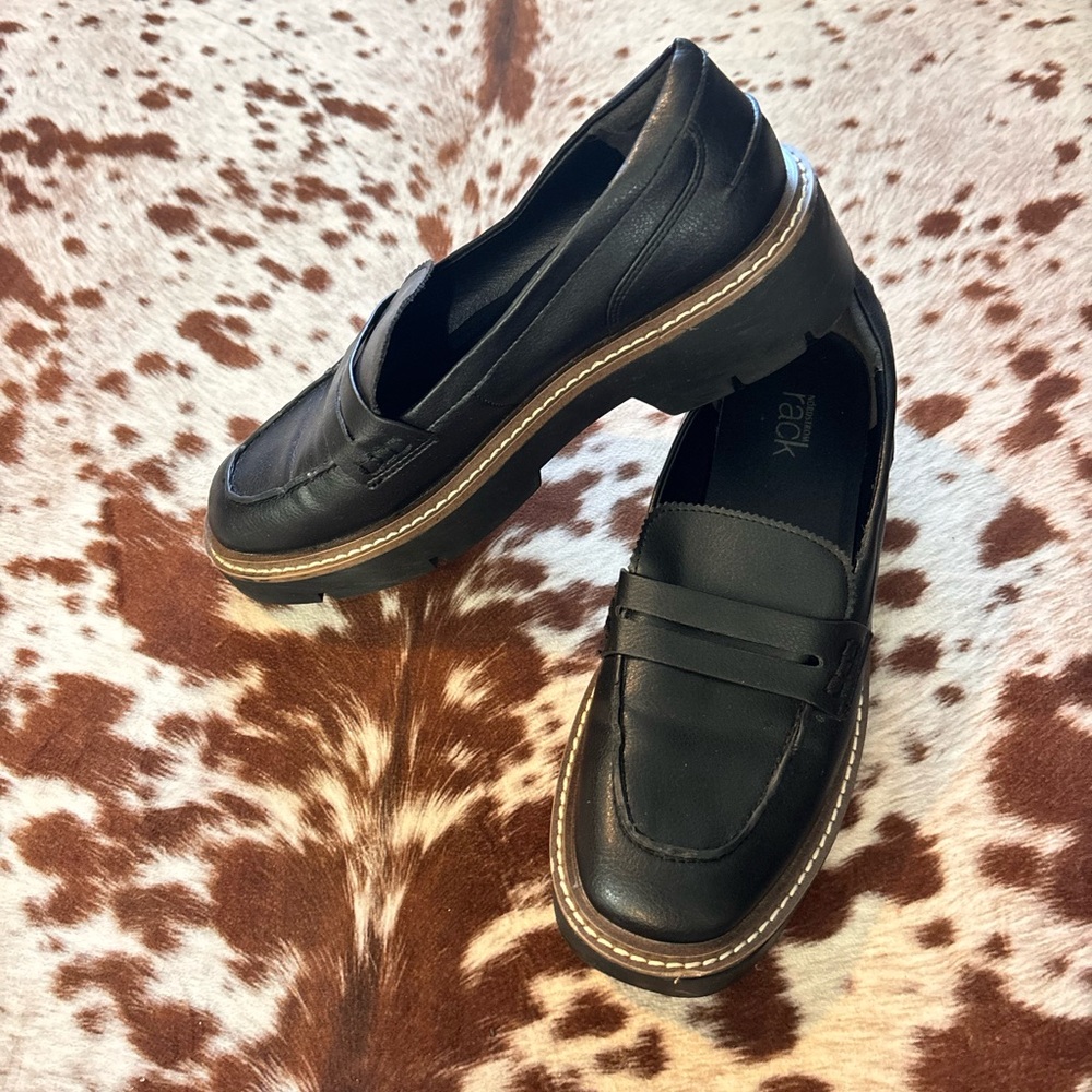 Black Platform Penny Loafers Nordstrom Rack size 7